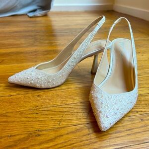 Size 6.5 Pearl White Betsey Johnson Heels